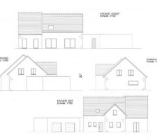 Différentes vues des pignons et façades