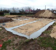 D&eacute;but des travaux des fondations (b&eacute;ton)