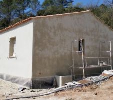 Pose de la la 2 eme couche parex lanko terre feutrée T60 frotassé