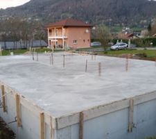 Dalle du rez de chaussée coulée
