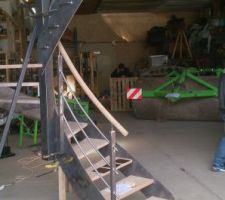 Escalier en cours de fabrication