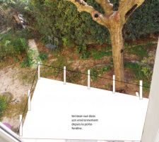 La terrasse vue depuis la cuisine