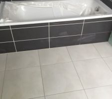 Carrelage de la salle de bain.