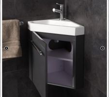 Lave main d'angle pour WC communs, gris anthracite