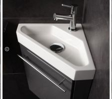 Lave main d'angle pour WC communs, gris anthracite