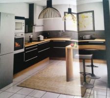 Notre futur cuisine
Modifs par rapport à la photo : frigo encastré   colonne four   micro onde plus haute