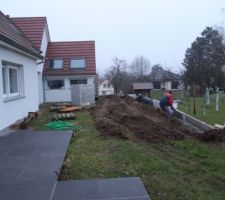 Pose des murs préfabriqués, éléments L béton