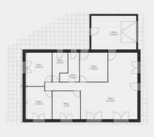 Plans clos de la maison de plein pied. Porte Fenetres Plein Sud