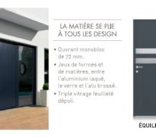 Voici la porte d'entrée choisie lors de la mise au point technique. A venir, le choix des couleurs des enduits extérieurs.