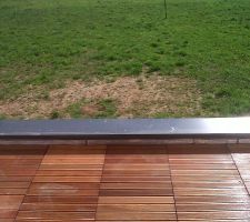 Pose de dalles sur plots presque fini