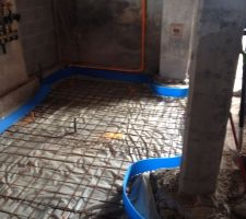 Preparation de la dalle pour la chaudiere