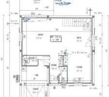 Plan du rez de chaussée sur le permis de construire