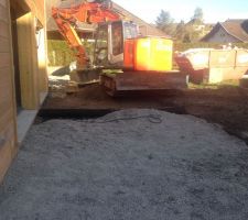 Terrassement en cours : on remblaie