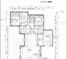 voici le plan de ma maison sur mon terrain de 1200 m2 
<br />
22 m de largeur dont 3 de chaque cotÃ©
<br />
qu' en pensez vous ?