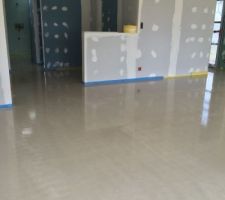 Chape liquide Lafarge Agila Sol Anhydrite coulée.
