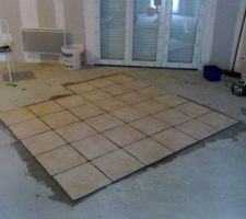 1er jour de carrelage.