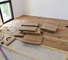 Pose du plancher avec parquet