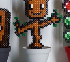 Atelier déco n°2 : Le petit dernier, Groot en perles hama