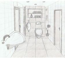 Vue projetée du toilette du RDC