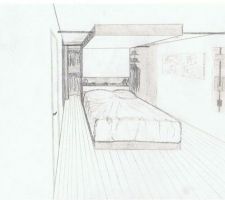 Vue sur la chambre de la suite parentale, accès au dressing de chaque coté