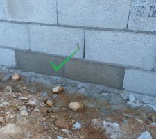 Test de capillarité, l'approche correcte: mouiller suffisamment par le bas un moellon, l'eau remontrera naturellement par capillarité, si la barrière est bien fait, seul le bas restera mouillé le lendemain.