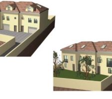 Voici mon projet 3 maisons mitoyennes