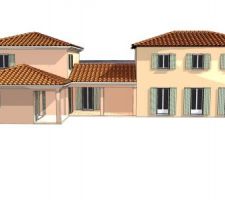 PLAN 3d : Belle maison attenante d'un coté à une Bastide provençales