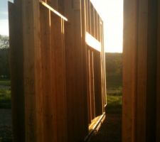 Livraison de la structure et une partie de la charpente.