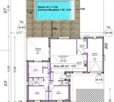 Voici le projet définitif avec la piscine