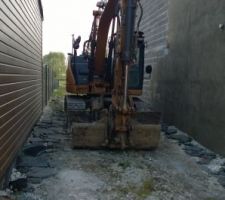 La grue est prête pour le décaissement
