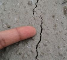 Fissures de retrait pour la dalle de RDC