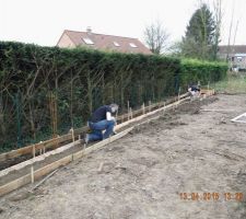 Mise en place ferraillages pour mur sout&egrave;nement