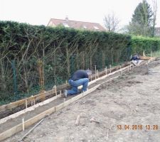 Mise en place ferraillages pour mur sout&egrave;nement