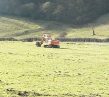 Arriv&eacute;e de la pelteuse