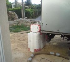Isolation des combles avec de la laine de roche!!