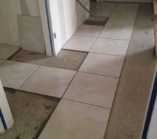 D&eacute;gagement de l'&eacute;tage - carrelage en cours