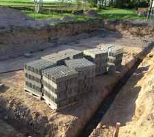 R&eacute;alisation du chainage des fondations et r&eacute;ception des 1&egrave;res fournitures qui vont nous permettre de d&eacute;marrer le sous-sol.