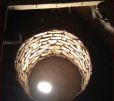 Cr&eacute;ation d'un puit d&eacute;coratif, dans la chape de la future cuisine. (essai de lumi&egrave;re)