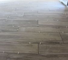 Grès cerame Ergon Woodtalk grey de chez Depot service
pose tradi parquet 2/1 - 1/3
largeur 22,5 et 15 cm
Salon TV