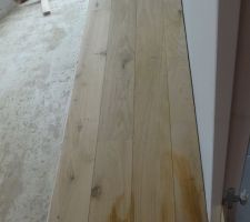 Début de pose du parquet dans notre chambre