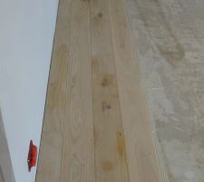 Début de pose du parquet dans notre chambre