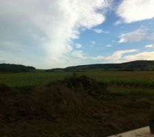 Mottes de terres pour remonter le terrain et haie à détruire