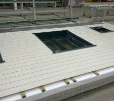 Mur nord-ouest avec fenêtres de la buanderie, du bureau et des WC.