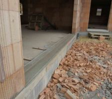 Coffrage du seuil de porte de garage