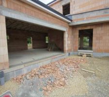 Coffrage du seuil de porte de garage