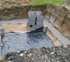 Mise en place polyane pour mortier de la centrale le lendemain