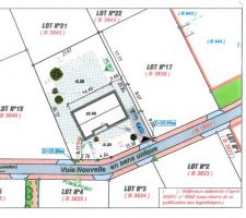 Implantation pr&eacute;vue de la maison