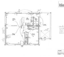 Plan rdc avec plan d'implantation électrique