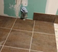 Douche italienne parentale en cours d'aménagement
