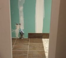 Douche italienne parentale en cours d'aménagement
